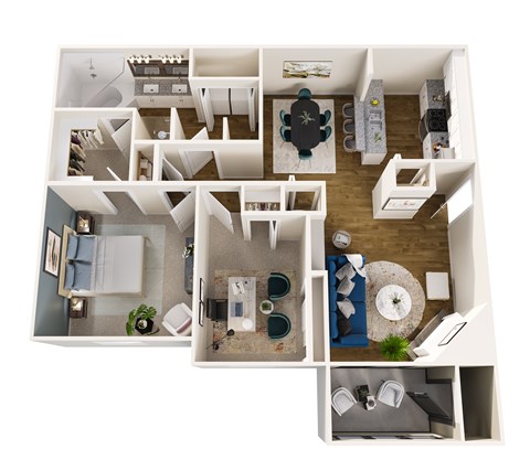 Floor plan for 2 beds, 1 bath, 1161 sqft
